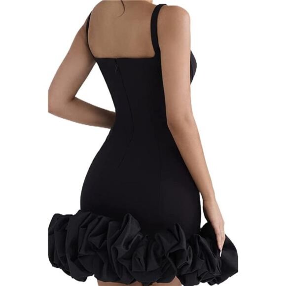 Ruched Square Neck Sleeve Mini Dress - Picture 12 of 13